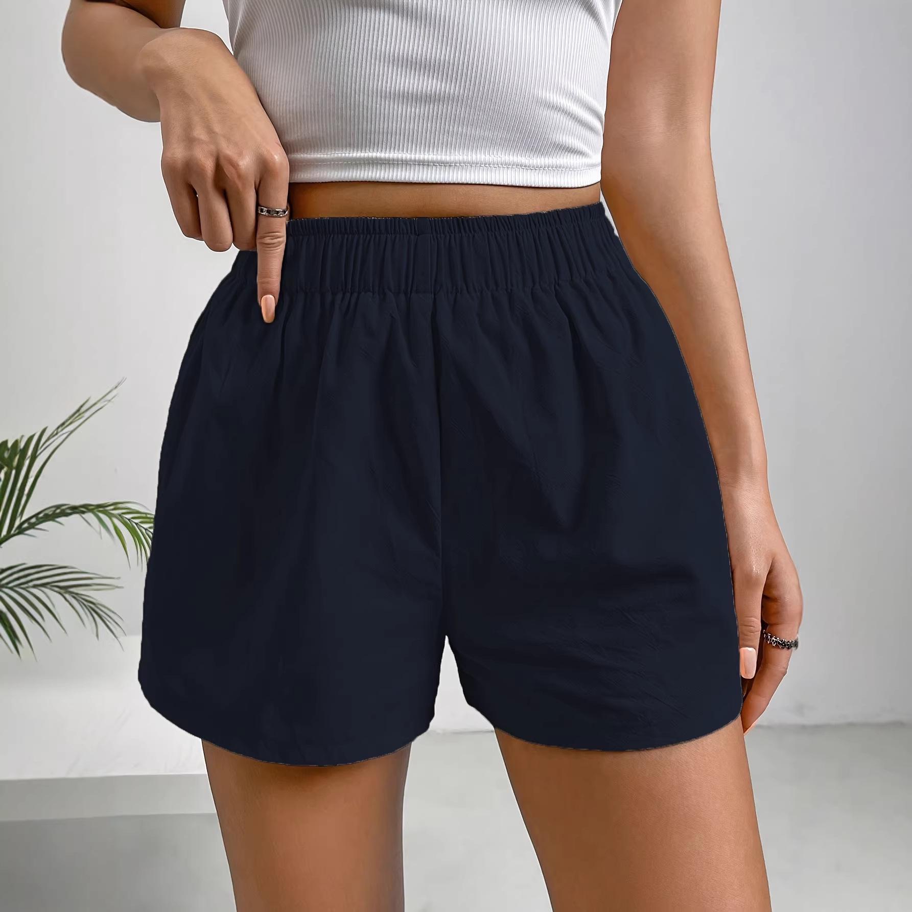 

Women s Summer Solid Color Loose Casual Fashion Shorts X-Large темно-синього кольору