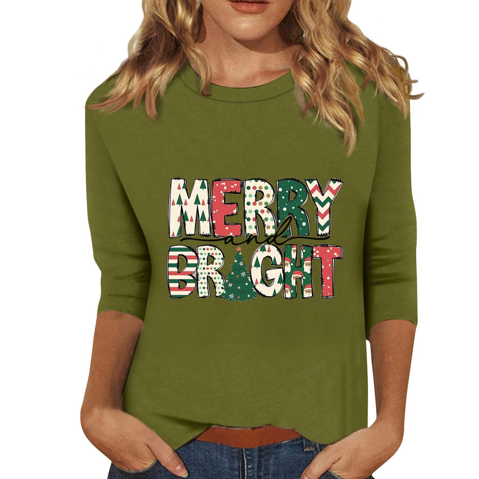 

Женская мода повседневная кофта с разрезом на рукаве 3/4 и принтом ко Дню святого Валентина с круглым вырезом L армия зеленый