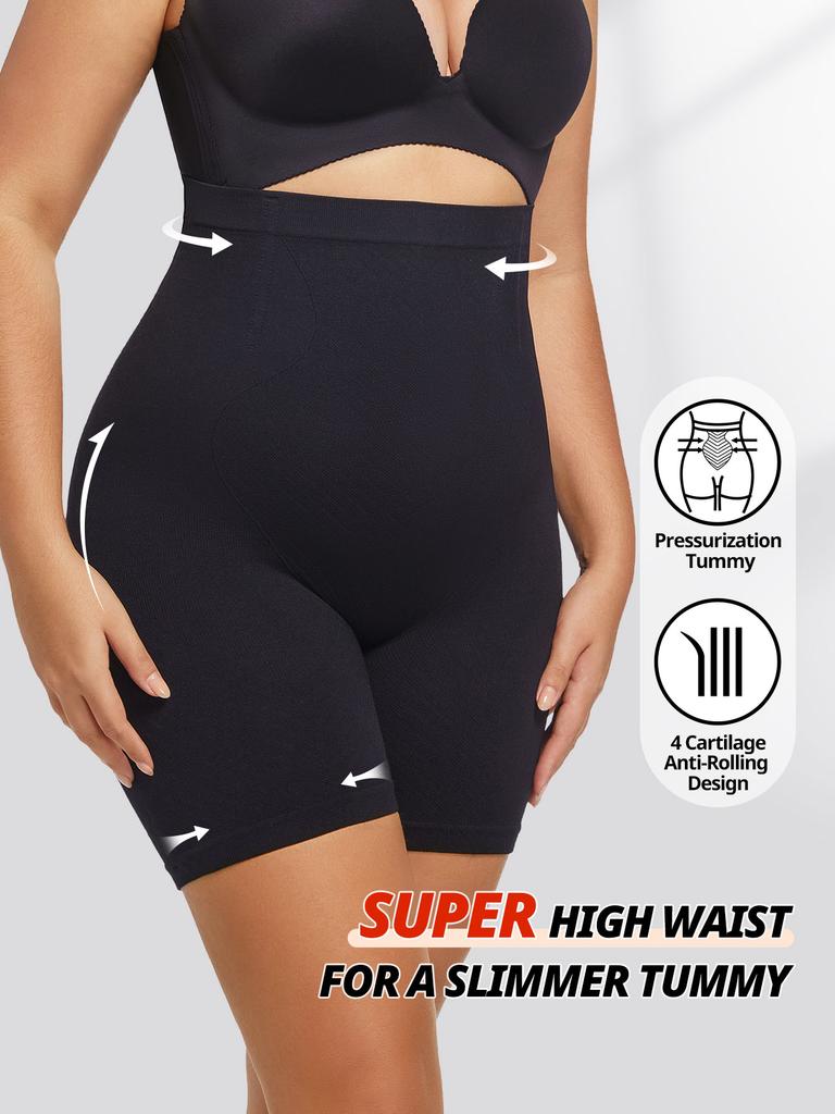 Flarixa 1pc Flarixa Plus Size Women Tummy Control Shapewear Bottom Seamless Super High Waist Panties Shorts  Slimming Body Shaping Underwear
