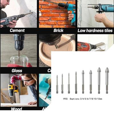 Cross Drill Bit for Ceramic Tiles and Marble Neat and Smooth Drilling 1 Piece