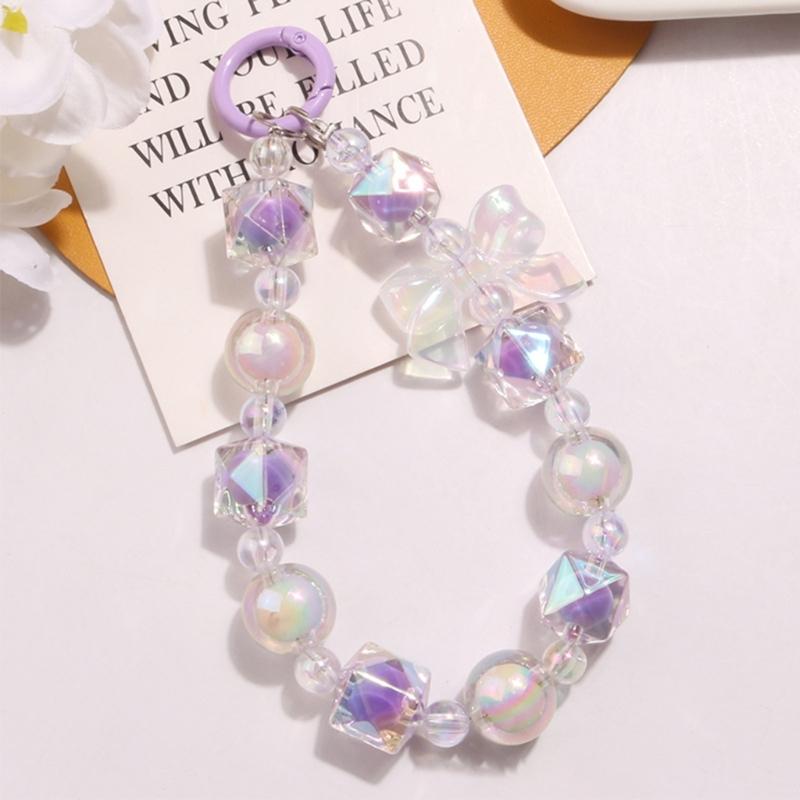 Eye Catching Mobile Phone Chain Acrylic Pendant Cellphone Lanyard For Women Girls Telephone Strap Jewelry Drop-resistant