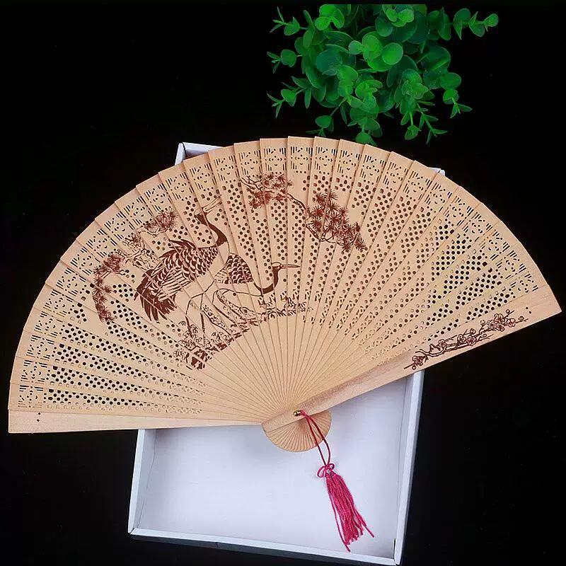 Chinese Style Handmade Small Women's Incense Wood Fan, Sandalwood Fan, Ancient Style Folding Fan, Hollow Classical Women's Fan, Portable