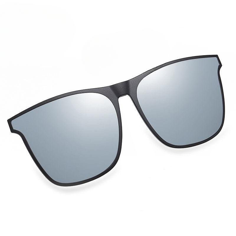 

Поляризованные солнцезащитные очки с клипсой для мужчин, очки для водителя автомобиля, очки ночного видения, антибликовые винтажные очки квадратной формы Black
