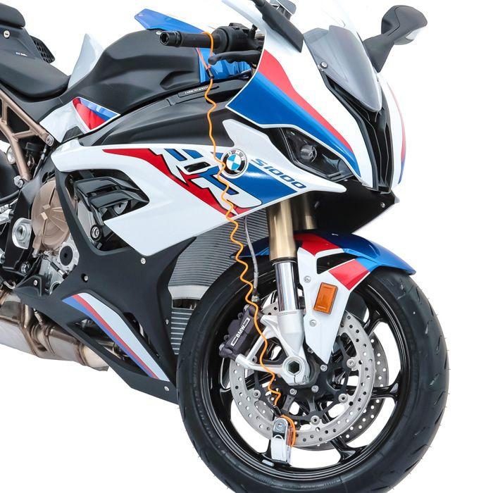 Antivol bloque disque alarme moto + câble de rappel Tourtecs 110dB noir