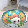 The Twelve Chinese Zodiac Signs Printed Round Carpet Children's Living Room Mat Floor Mat Bedroom  Non Slip Mat New Year Gift