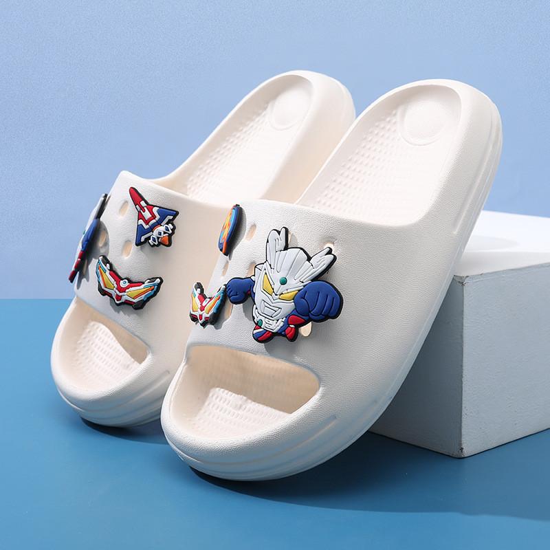 

Versatile And Colorful Boys And Girls Summer Slippers With Nonslip Eva Design For Use Home Light OffWhite,26/27