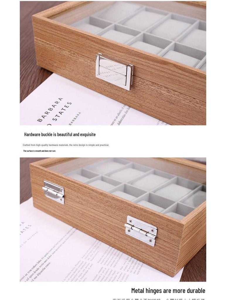 Cross-Border Bamboo Wood Watch and Jewelry Storage Box
