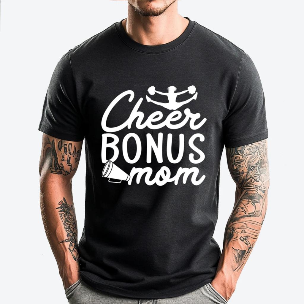 Cheer Bonus Mom Step Mother Cheerleader Cheer Bonus Mom Funny T Shirts Men Unisex Camisetas De Hombre Tee Shirt Illustration