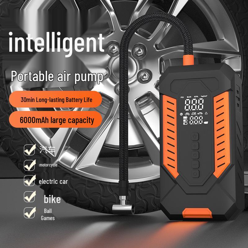 Dual-Use High-Power Tire Inflator: Wired/Wireless Portable Car Pump