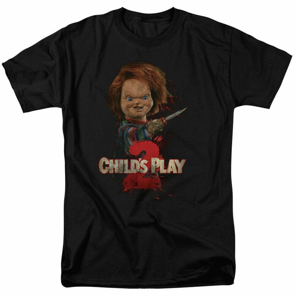 Childs Play 2 Heres Chucky T Shirt Licensed Horror Movie Retro Classic Black L