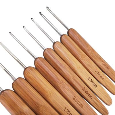 Bamboo Crochet Knitting Needles Hooks Yarn Weave Handle Hook DIY Tools Sewing Accessories Lace Weave Craft Needle 0.5mm-6.0mm