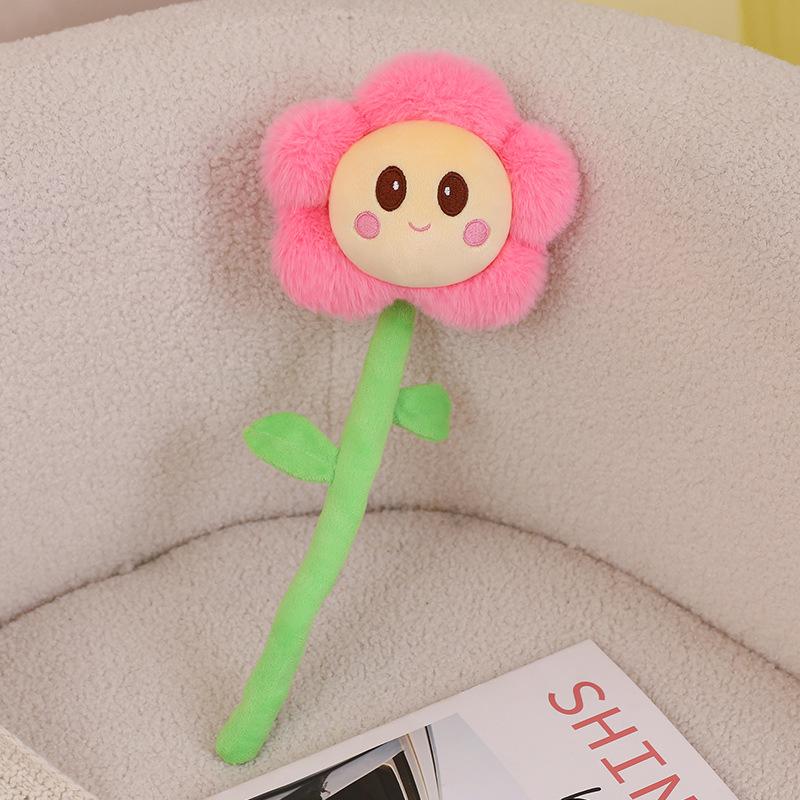 Sunflower Plush Fake Flowers: Small Red Bouquet for Bay Window Decoration & Curtain Buckle