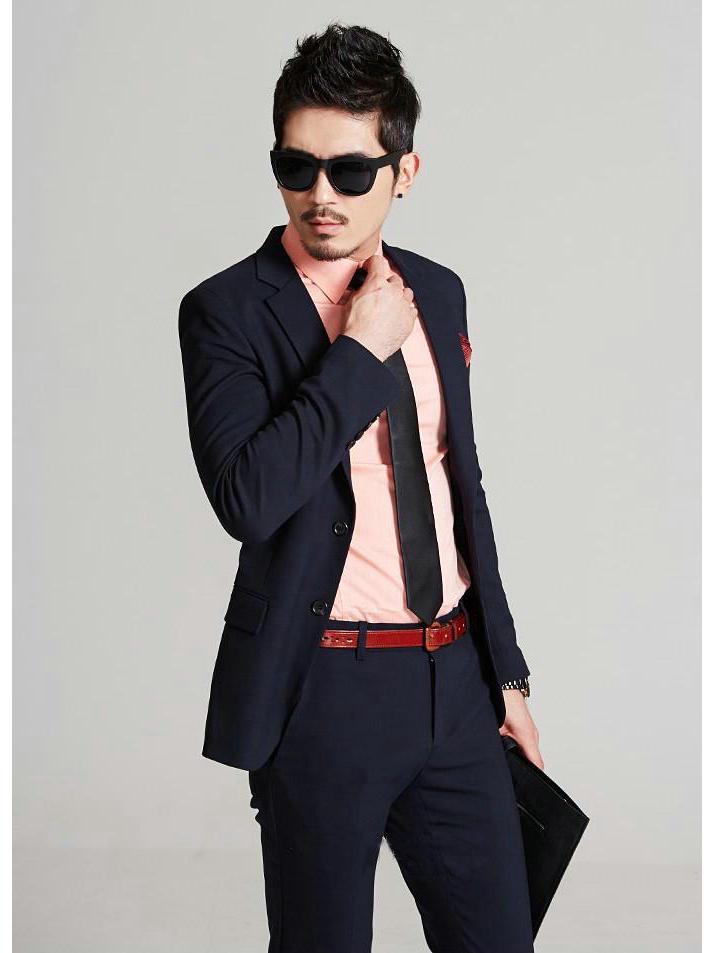 2020 Navy Blue Men's Professional Suit Set