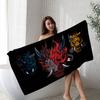 1pc Japan Samurai Oni Mask Microfiber Printed Beach Towel Mountain Climbing Yoga Beach Swimming Running Absorbent Soft Towel