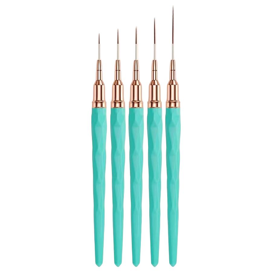 5Pcs Liner Brush Set Acrylic Nail Art Brush, Ultra Fine Tips Pen for Striping Drawing Detailing Manicure Tool