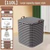 Houndstooth Quilt Storage Bag: Portable, Moisture & Mildew-Proof Zipper Box for Dormitory Organization