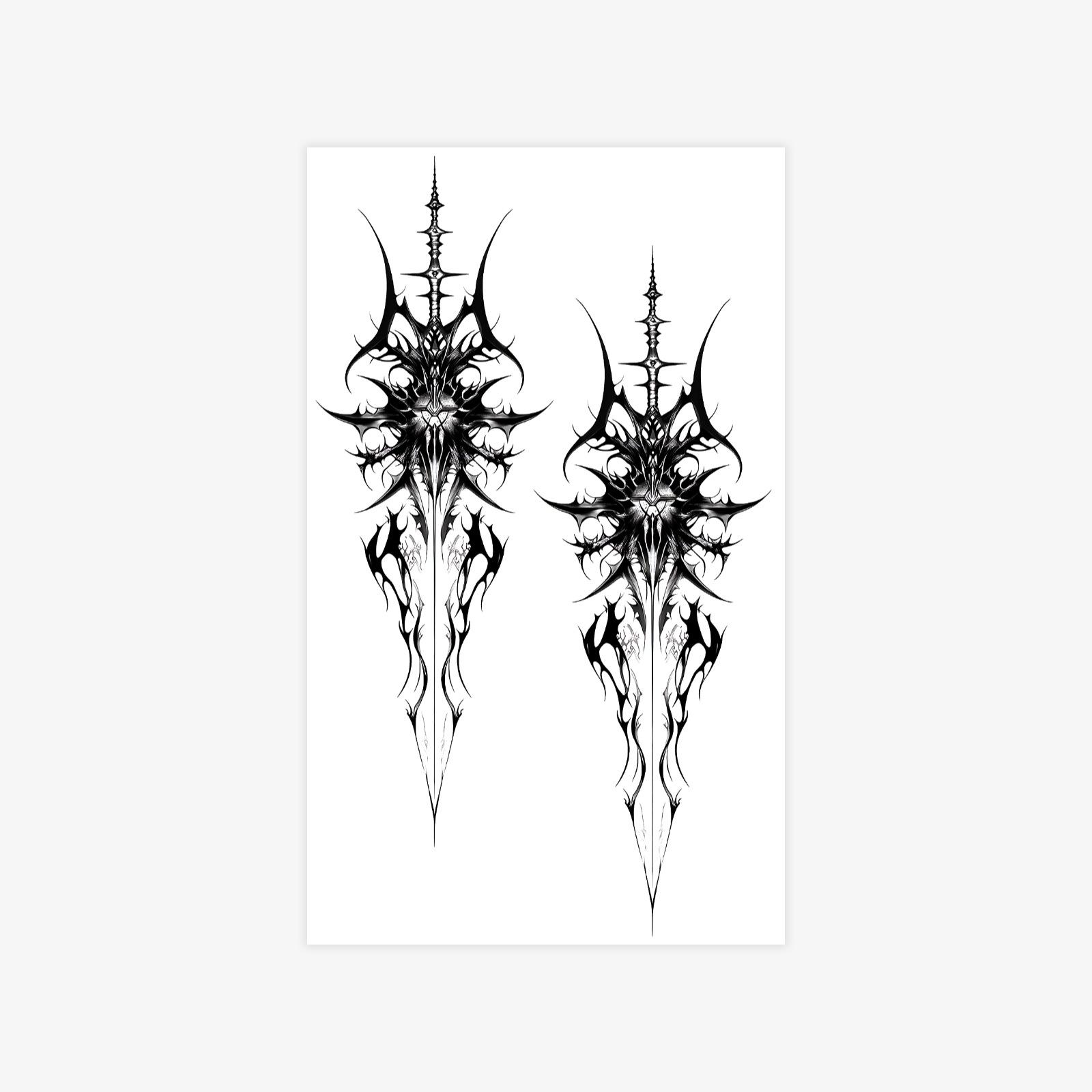 Advanced Sense Of Personality, Domineering, Dark Men S Thorns Hand Tattoo Sticker 9*15