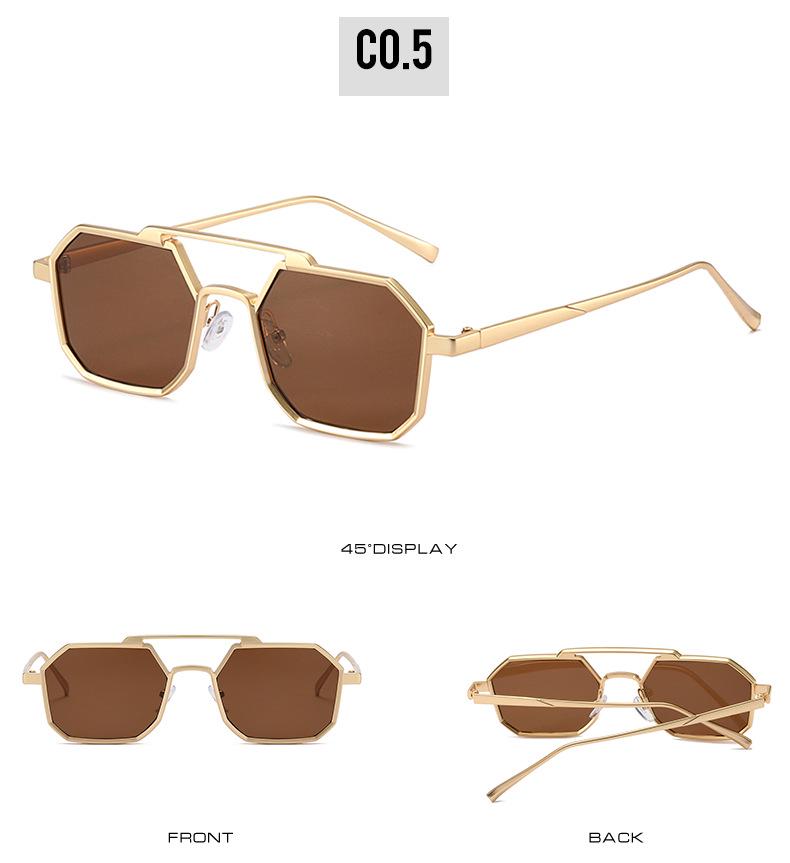 2022 Trending Square Frame Sunglasses: European-American Double Beam Street Style