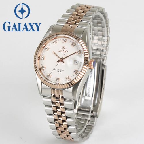 [GALAXY] GALAXY 5 ATM Partner Herren Metall-Armbanduhr QT7013ME