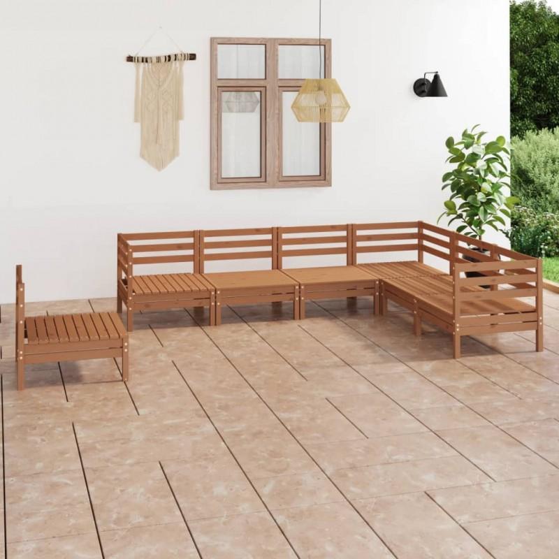 Day and Night - Day and Night Garden Furniture Set 7 Pieces Solid Pine Wood Honey Brown