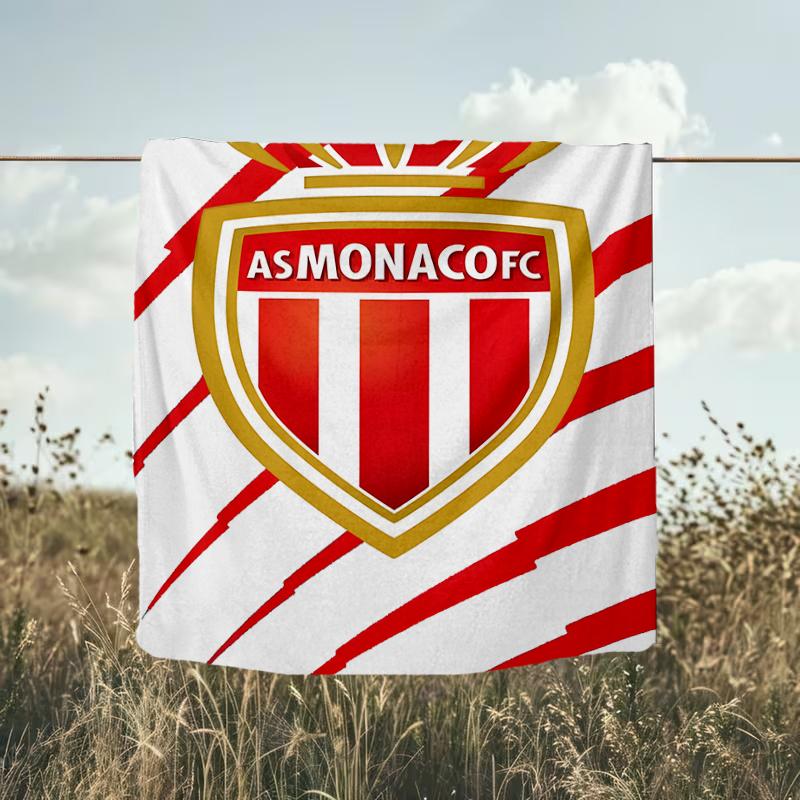 1PC Football Monaco Printed Soft Flannel Blanket Throw for Adult Bedroom Living Room Sofa Camping Travel Fan gifts Christmas Gifts
