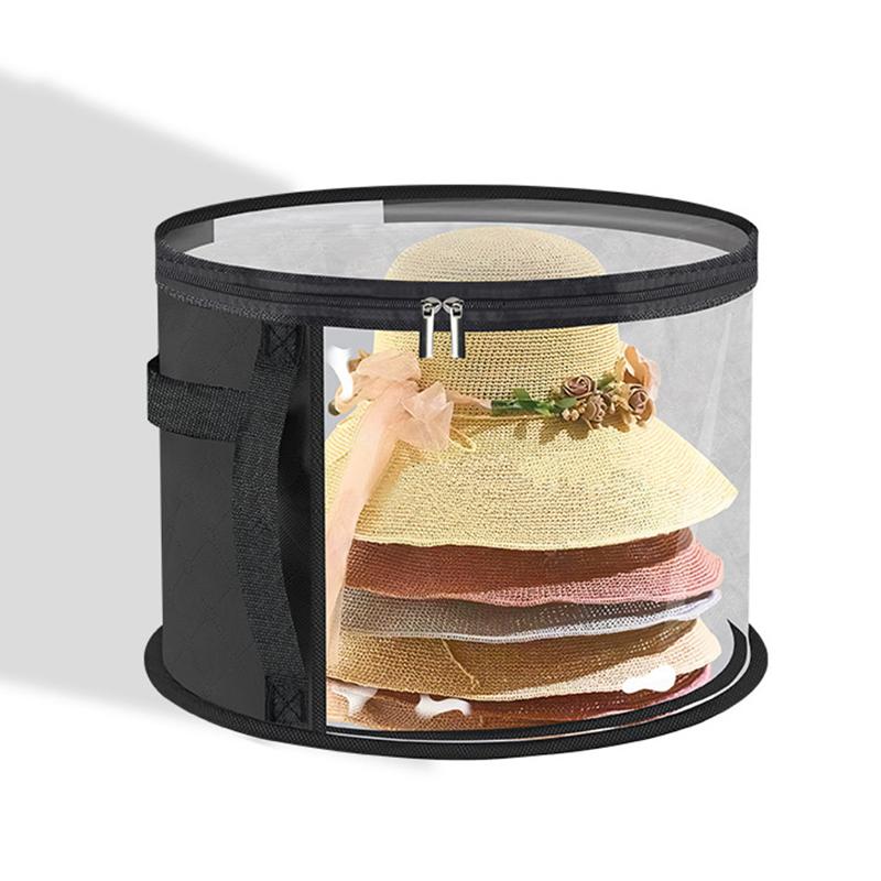 New Hat Box Convenient Round Travel Hat Box Organizer Wear-Resistant Hat Organizer Hat Storage Organizer