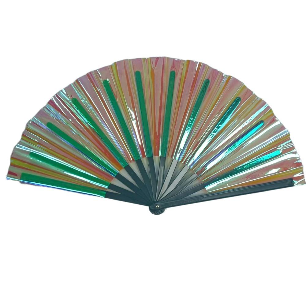 Exquisite Large Folding Hand Fan Laser Reflective Hand Fan Perfect Dance Fan  Festival Party