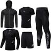 Men's 5-Piece Quick-Dry Sports & Fitness Set: Gym, Running, Basketball - All Seasons