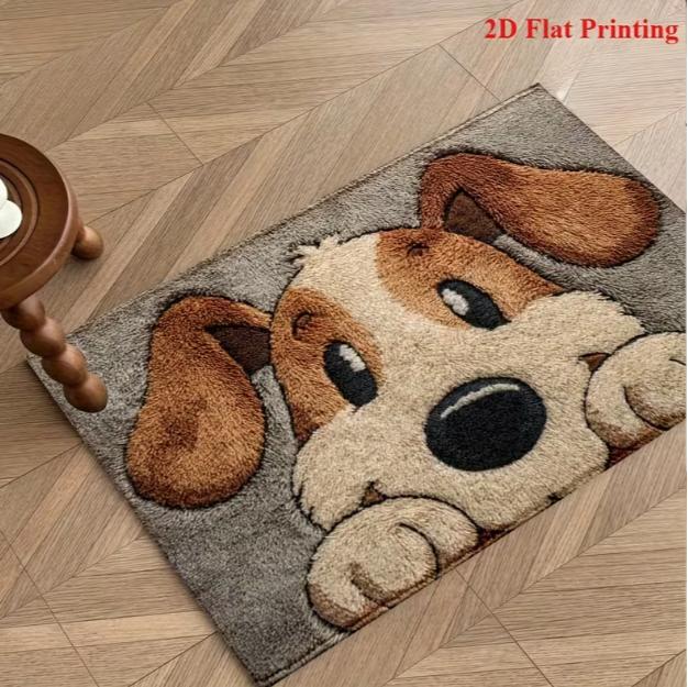 Beagle Puppy Carpet Suitable for Bedroom, Living Room, Foyer, Cute Beagle Dog Floor Mat Outdoor Use Rooms Soft 2D Flat Printing