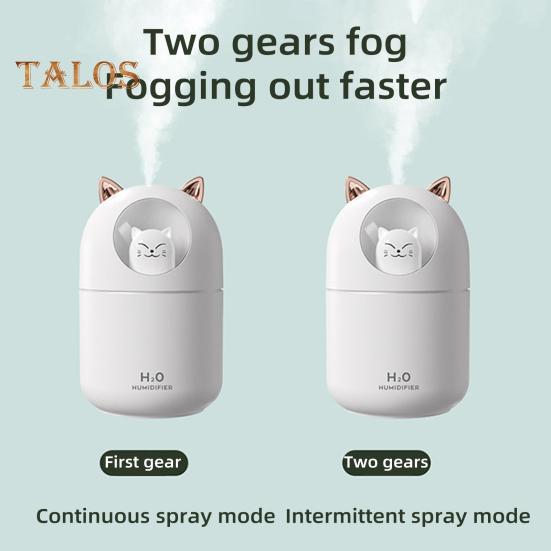 USB Luftbefeuchter Große Kapazität 2 Sprühmodi Abschaltautomatik Geräuscharm Katzenform Luftbefeuchter Ätherisches Öl Diffusor mit Nachtlicht