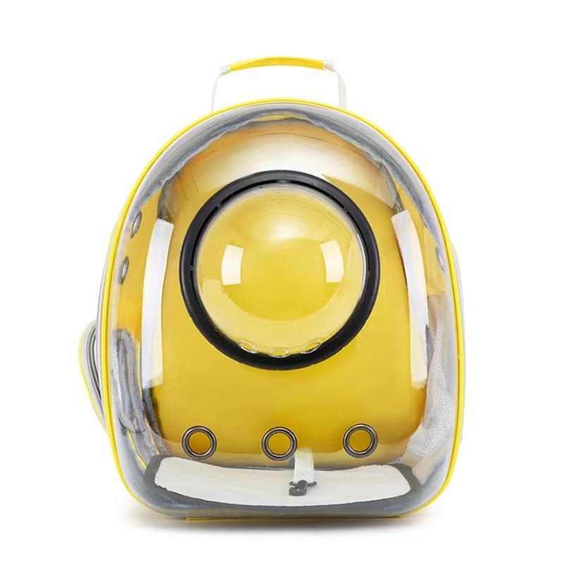 Pet Cat Bag Transparent Skylight Outing Bag Portable Space Cabin Cat Supplies Breathable Large Capacity Backpack жёлтый