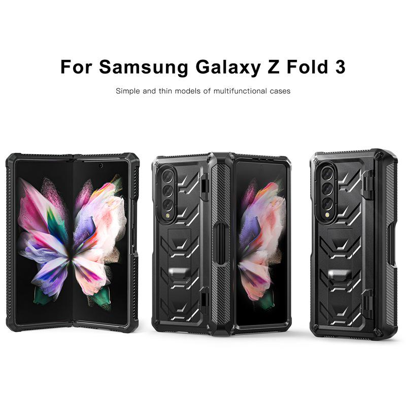 Compatible Fold Series Phone Case: Drop-Proof, Dual-Fold with Pen Slot for Samsung Z Fold3, Z Fold4, Z Fold5.