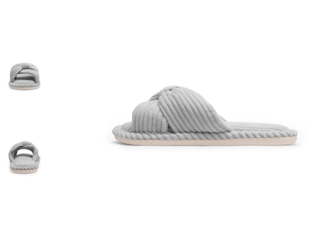 Women's Comfort Open-Toe Memory Foam Slippers - Corduroy, Home & Spa, All-Season