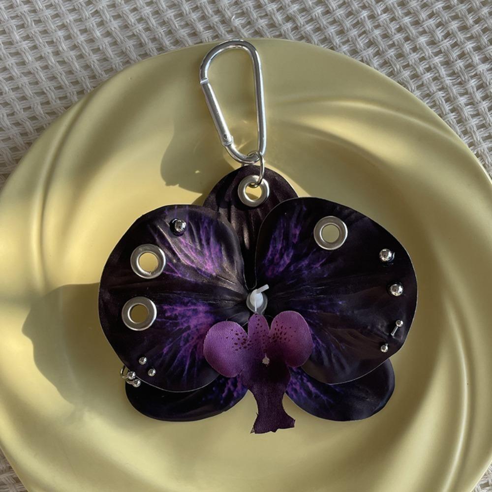 Colorful Simulation Flower Keyring Simulation Flower Flower Bag Pendant Butterfly Orchid Keychain