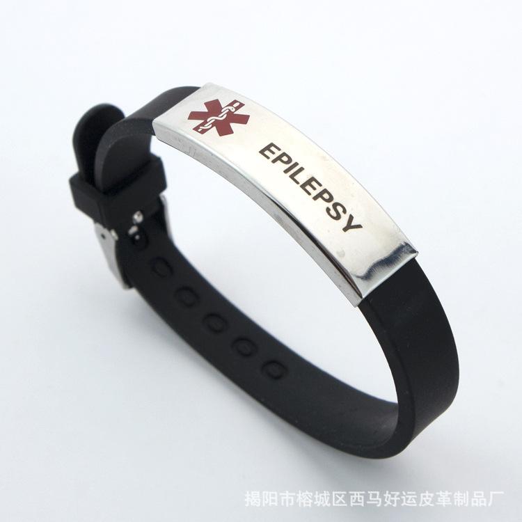 Trendy Medical Alert ID Bracelet Men PACEMAKER Wristband Adjustable Silicone Bracelets For Women Emergency First Aid
