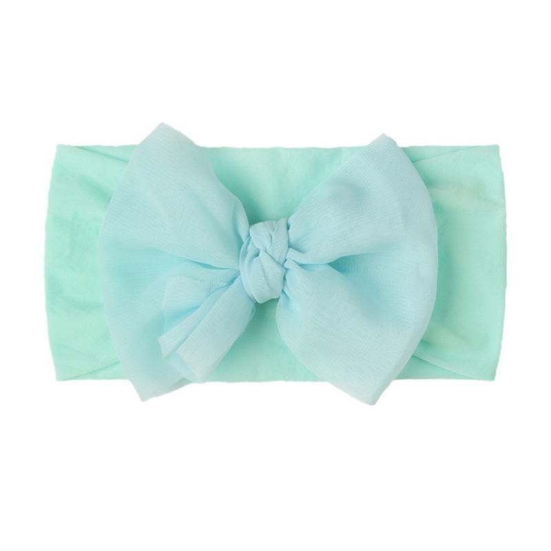 New baby nylon headband, baby cute bow wide-sided double-knotted headscarf, children's headband.