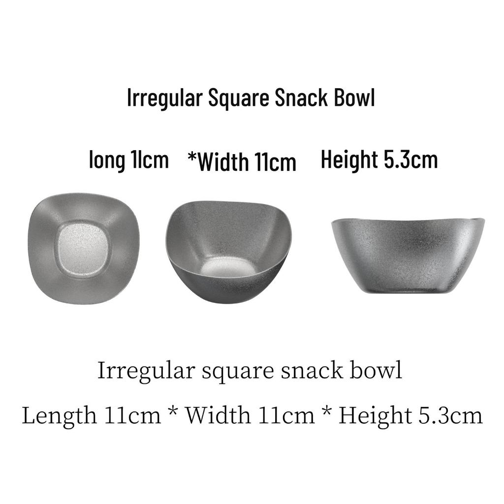 Retro Stainless Steel Bowl & Plate Set - Stylish Tableware for Home & Outdoor Use