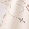 Full Diamond Cross Necklace European and American Jewelry Niche Design Sense Retro Light Luxury Sweet Cool Wind Collarbone Chain