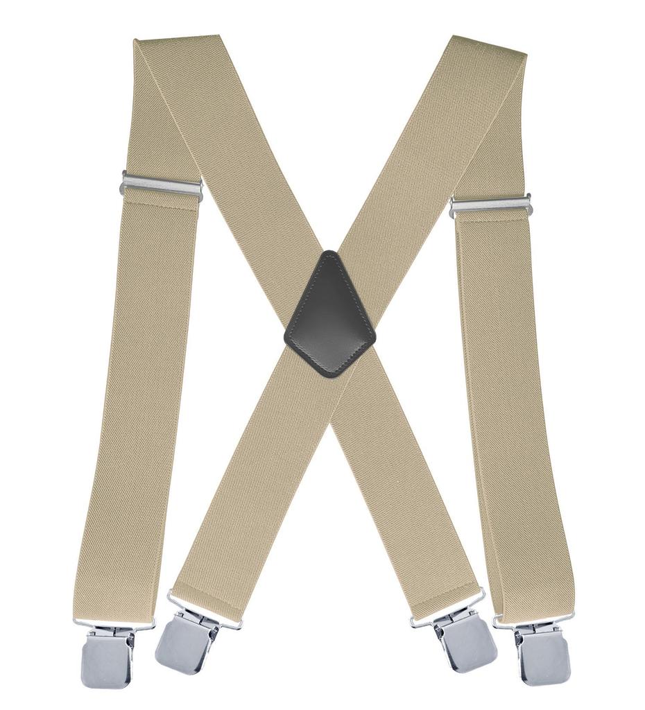 Men's 5 Cm Elastic Casual Polyester Suspenders with Clips