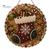 Handgemaakte Feestelijke Huisdecoratie Kerst Kunst met Nep Parels Hangend Ornament Kit, DIY 3D Kralen Sprankelende Acryl Edelsteen Kunst Ambacht, Bord voor Raam, Deur,