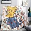 1PC Cardcaptor Sakura Patterned Flannel Blanket Suitable For All Seasons For Home Decor Warmth And Comfort Gifts Holiday Present