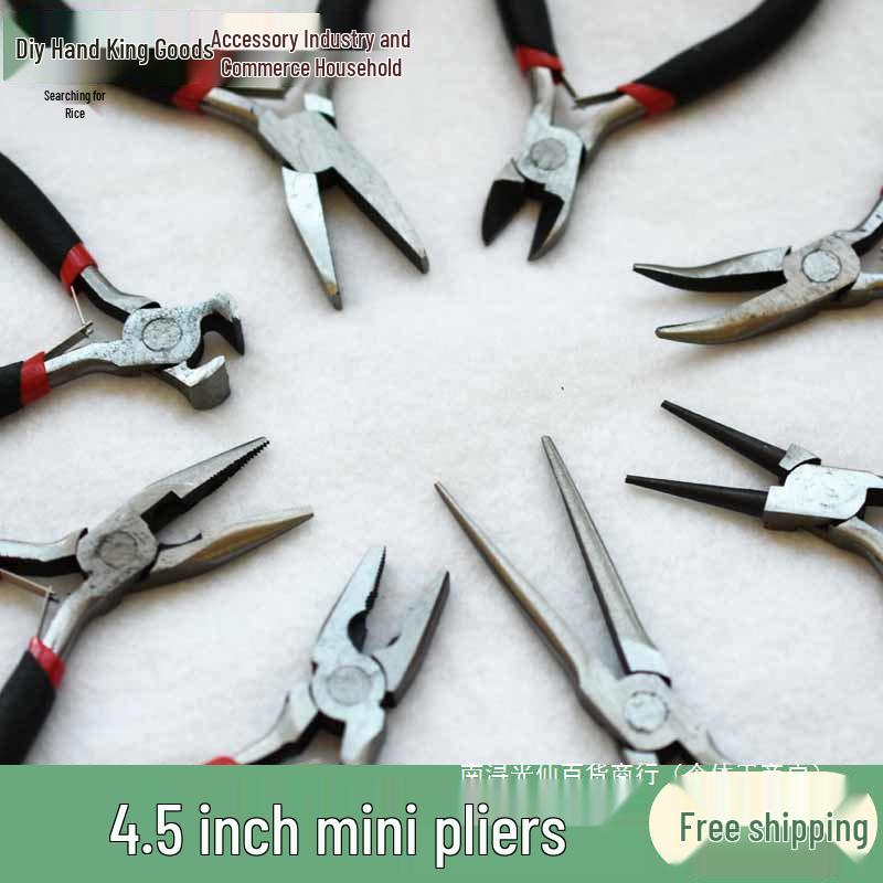 Stainless Steel Precision Needle-Nose Pliers: Non-Serrated, Round-Nose, Angled Cutters for DIY Craft & Jewelry Wire Wrapping