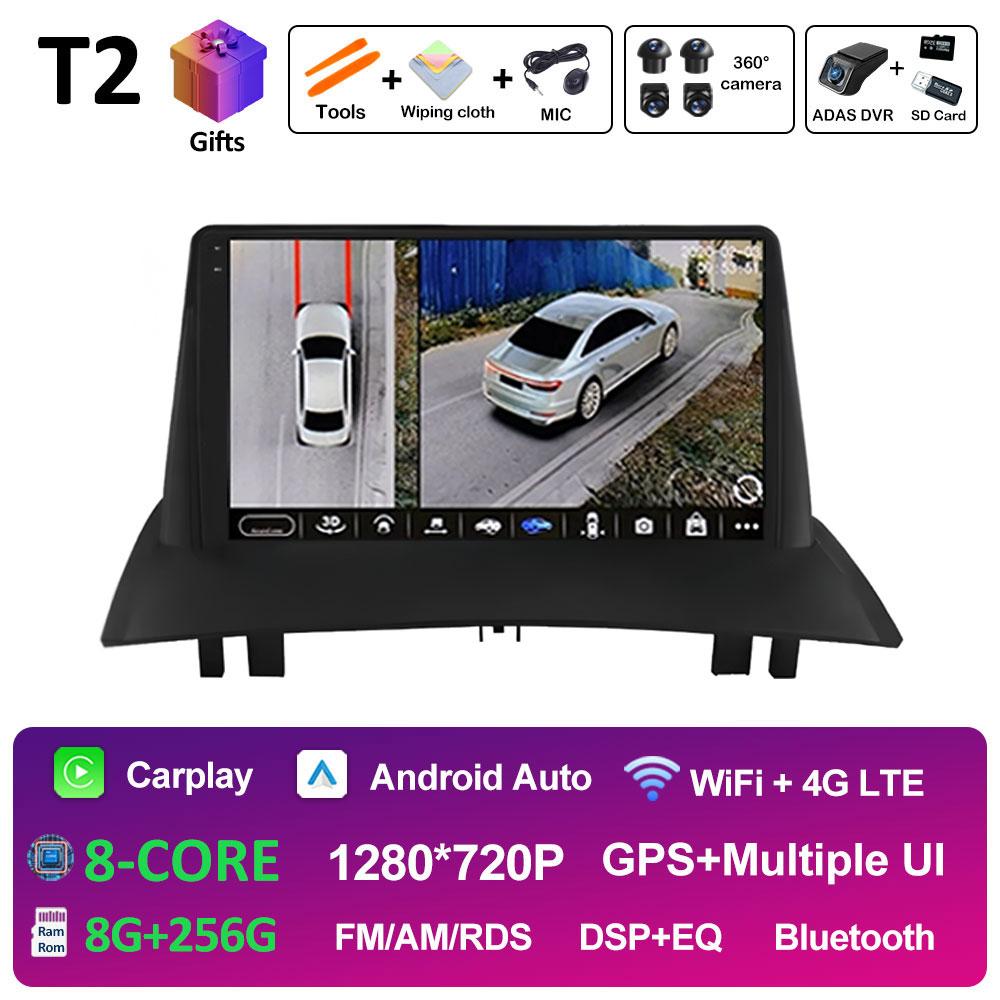 For Renault Megane 2 2002 2003 2004 2005 - 2009 Wireless Carplay GPS Navigation Android 14 DSP Stereo Autoradio Touch Screen 4G