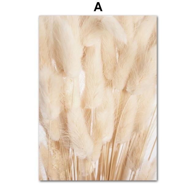 Liść palmowy mniszek lekarski beżowy trawa chwastów trzcina pszenica obraz ścienny na płótnie plakaty i druki zdjęcia ścienny do wystrój salonu