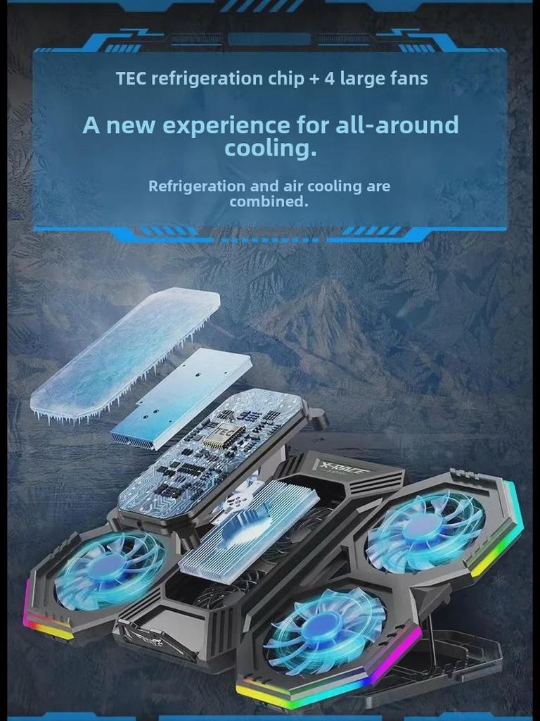 F32 Silent Laptop Radiator with RGB Lights – 15.6 Inch Cooling Bracket