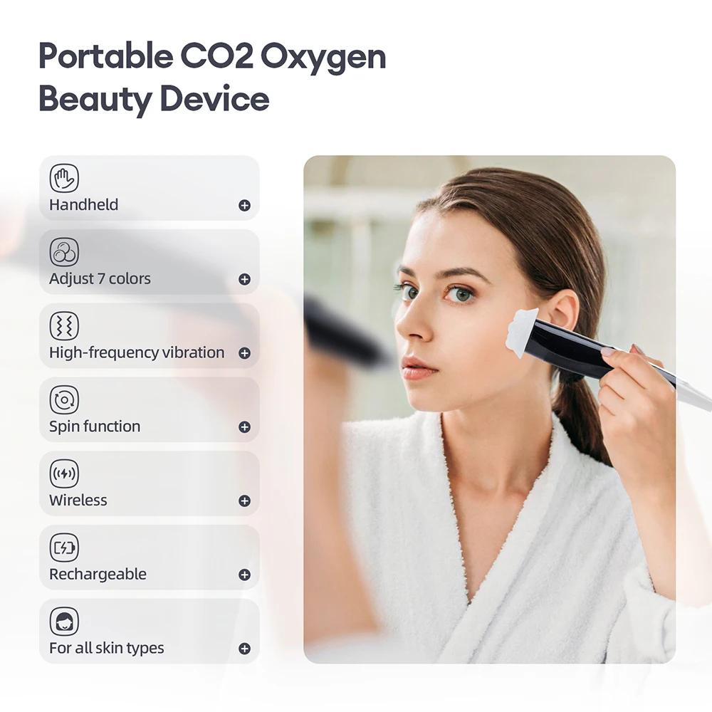 CO2 Oxygen Bubble Pen — Portable Facial Machine for Gel Facial Skin Care, Home SPA, Oxygen Bubble Beauty Device for Face