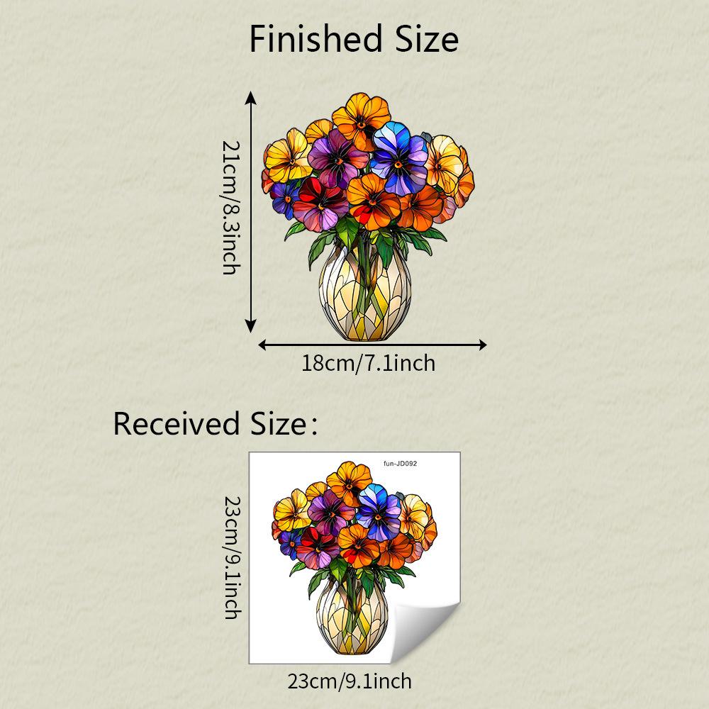 

Креативная стеклянная ваза цветы балкон стеклянное окно благоустройство и украшение наклейки на окно на статической основе 23*23CM/fun-JD092