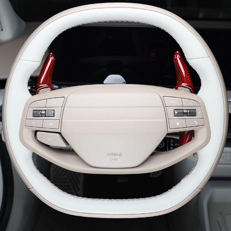 For Kia EV4 2025 2026 Black Red Real Carbon Fiber Steering Wheel Shift Paddle Shifter Extension Accessories