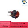 Toroidal Ferrite Core Inductor Coil, T10x6x4, 5 Turns, 10uH, 6A, Nickel-Zinc, Red Core, Black Ring.