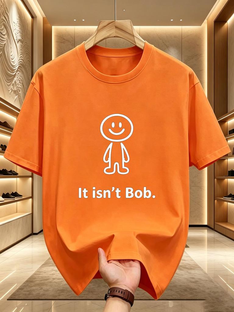 Unisexs Soft Cotton Crew Neck Tee Minimal Stick Figure It Isn t Bob Graphic Funny Meme Short Sleeve Daily Casual Top For Unisex
